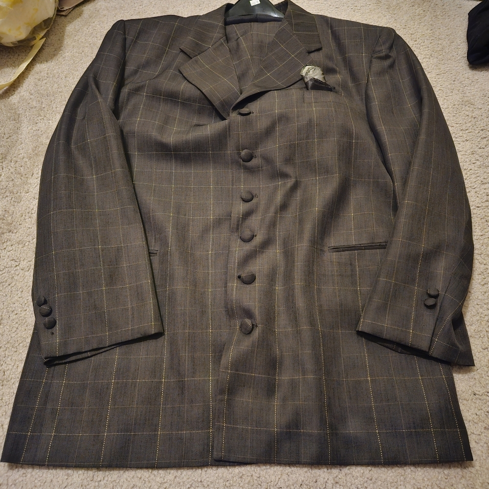 VINTAGE BROWN GINO CAPPELI SPORT COAT JACKET sz R46 P41  Inseam 31 blazer suit .